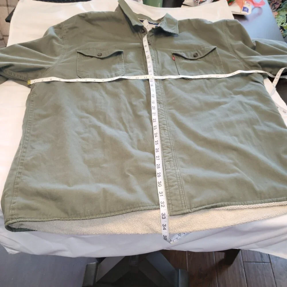 Levis Mens Sherpa Lined Jacket 3XL Cabincore Grunge Distressed Farmcore Neutral - Picture 11 of 14
